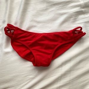 Pakaloha Red Swim Cheeky Bikini Bottom - Large